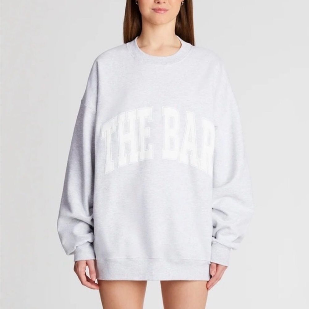 The Bar Crewneck Varsity Sweatshirt Gray/Gray